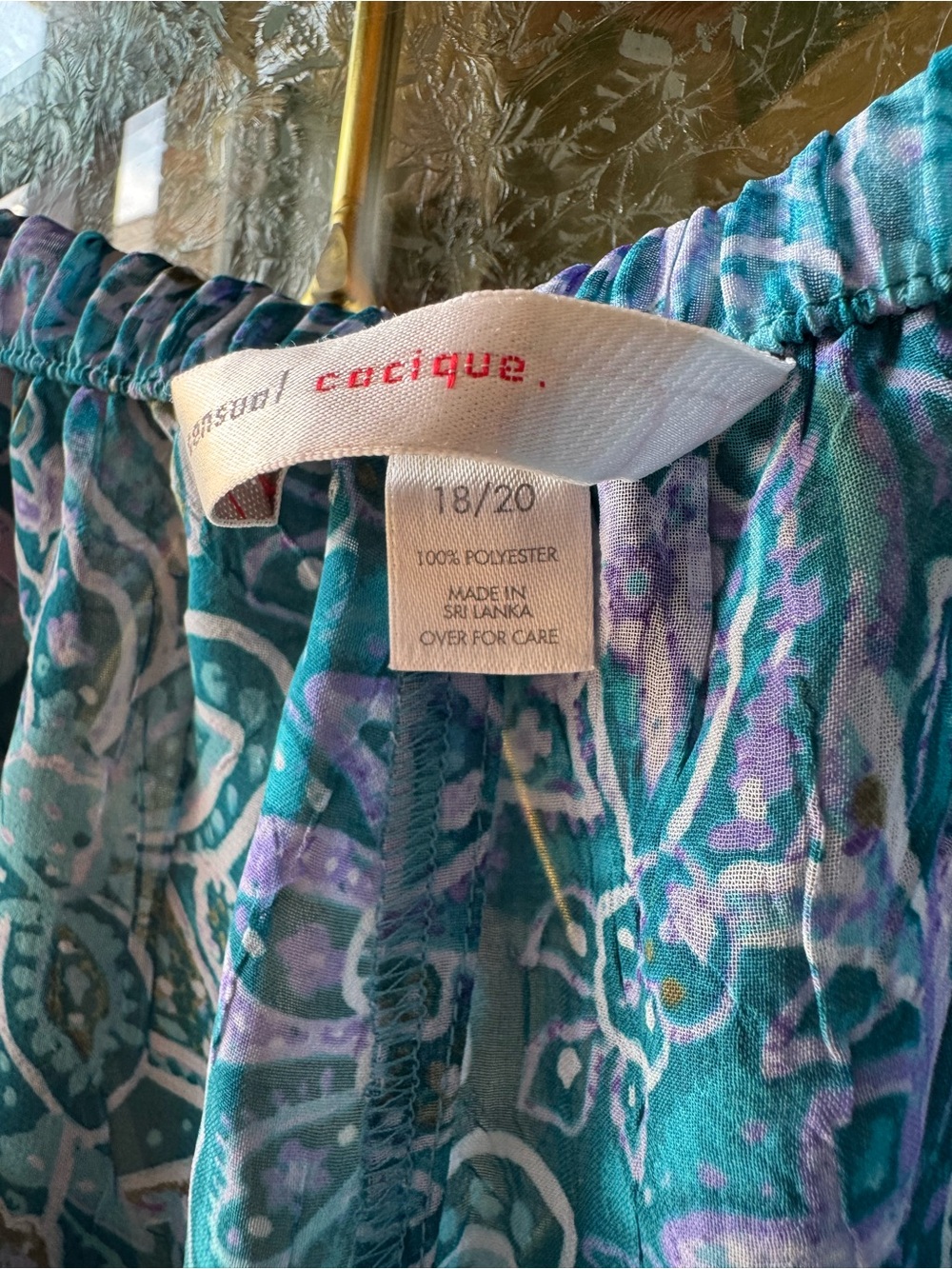 Cacique 18/20 Blue Paisley Scoop Neck top and shorts, lingerie set. NWOT - Picture 5 of 7